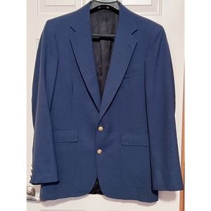 Hamrick's Men's Vintage Navy Blue Two Button Front‎ Blazar/Jacket Size 42L